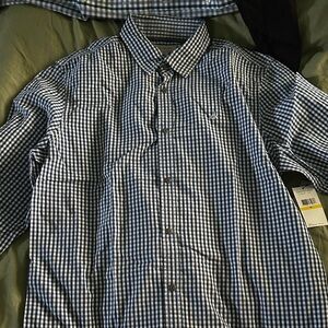 Calvin Klein Navy and White Gingham Men's Shirt